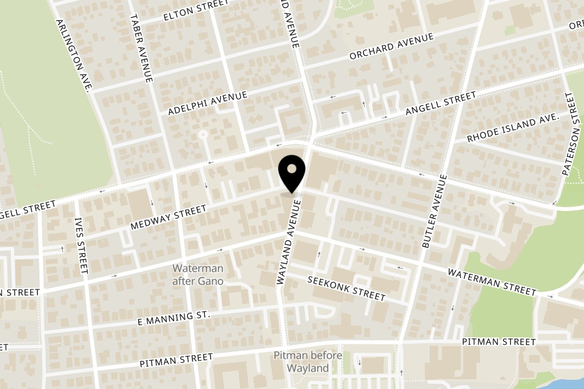 Map showing the location of Diego's East Side Providence on 192 Wayland Ave in Providence